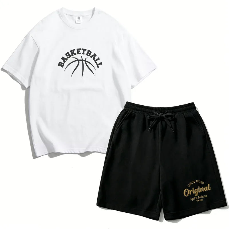 Boys Cotton Basketball Outfit Set for Summer Play