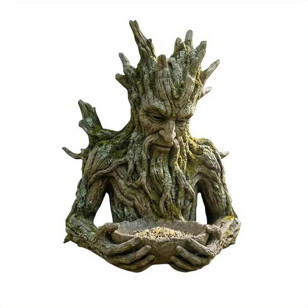 Artistic Resin Bird Feeder with Tree Spirit Design