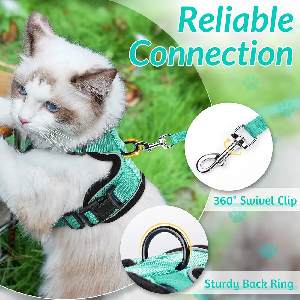 Adjustable Cat Harness and Leash Set for Small Pets