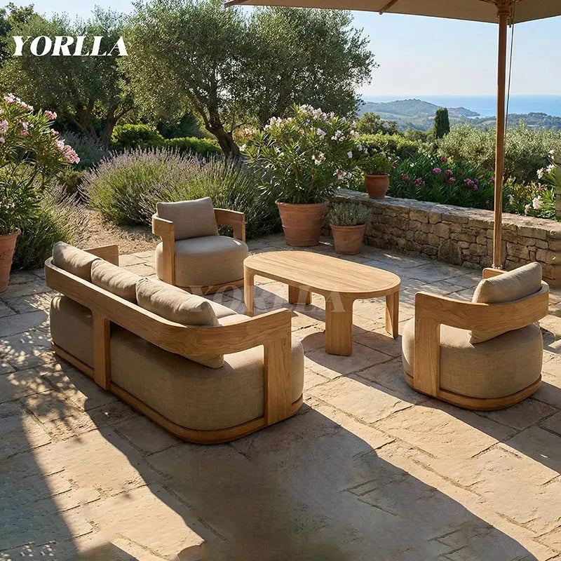Luxury Teak Garden Sofa Set for Outdoor and Indoor Use