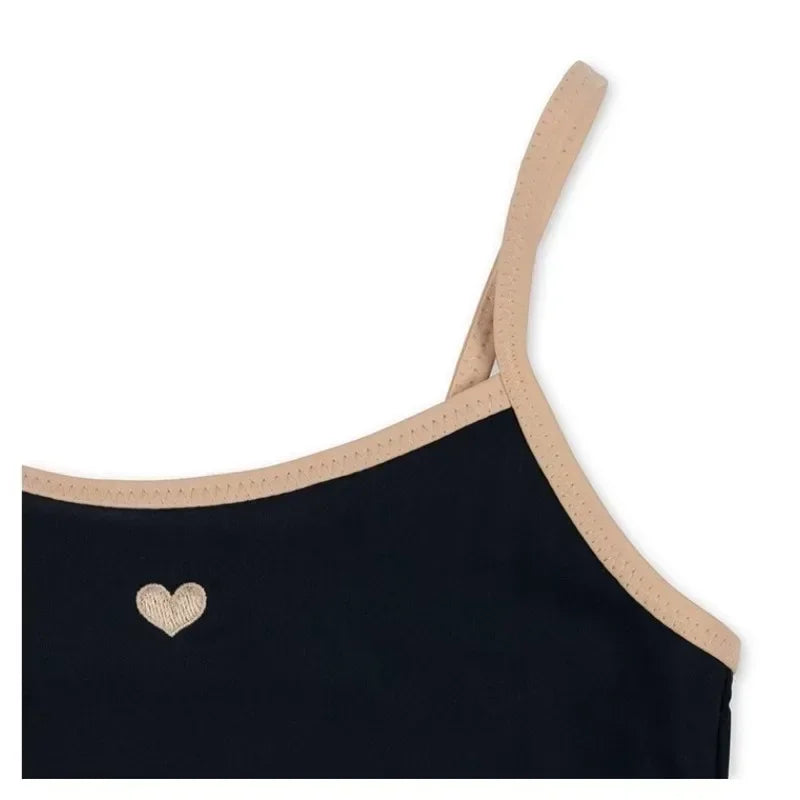 Navy Blue Baby Girls Two Piece Sunscreen Swimsuit