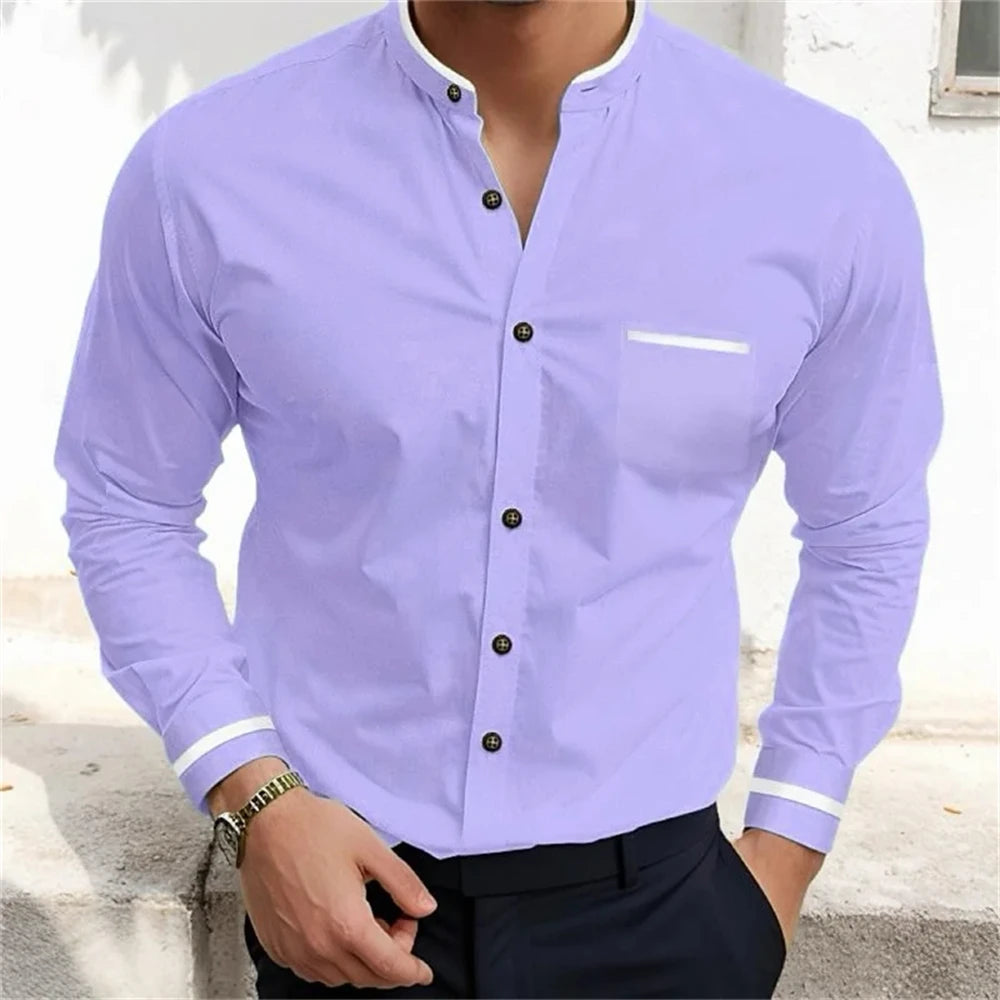 Men's Casual Long Sleeve Shirts in Solid Colors for Everyday Wear