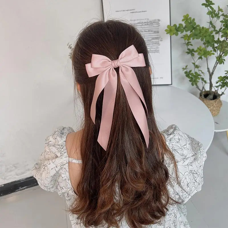 Bow Hairpin Hair Accessory for Girls in Solid Colors