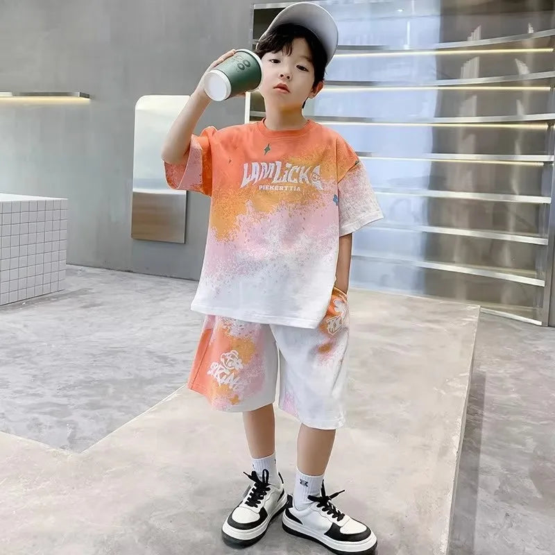 Boys Basketball Sports Suit Summer Outfit 2 Piece Set