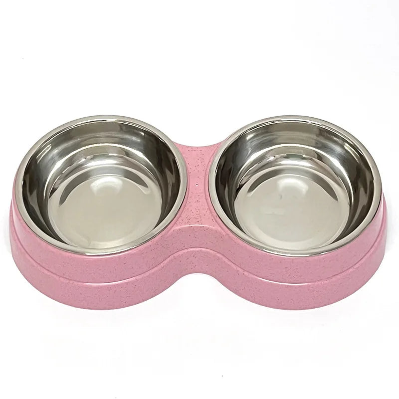 Elevated Double Stainless Steel Pet Bowl for Comfortable Dining