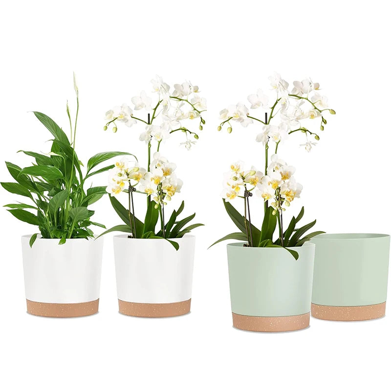 Modern Plastic Plant Pot Set for Indoor and Outdoor Use