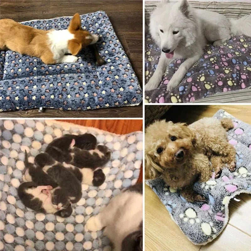 Cozy Plaid Pet Cushion for Dogs and Cats in Coral Velvet