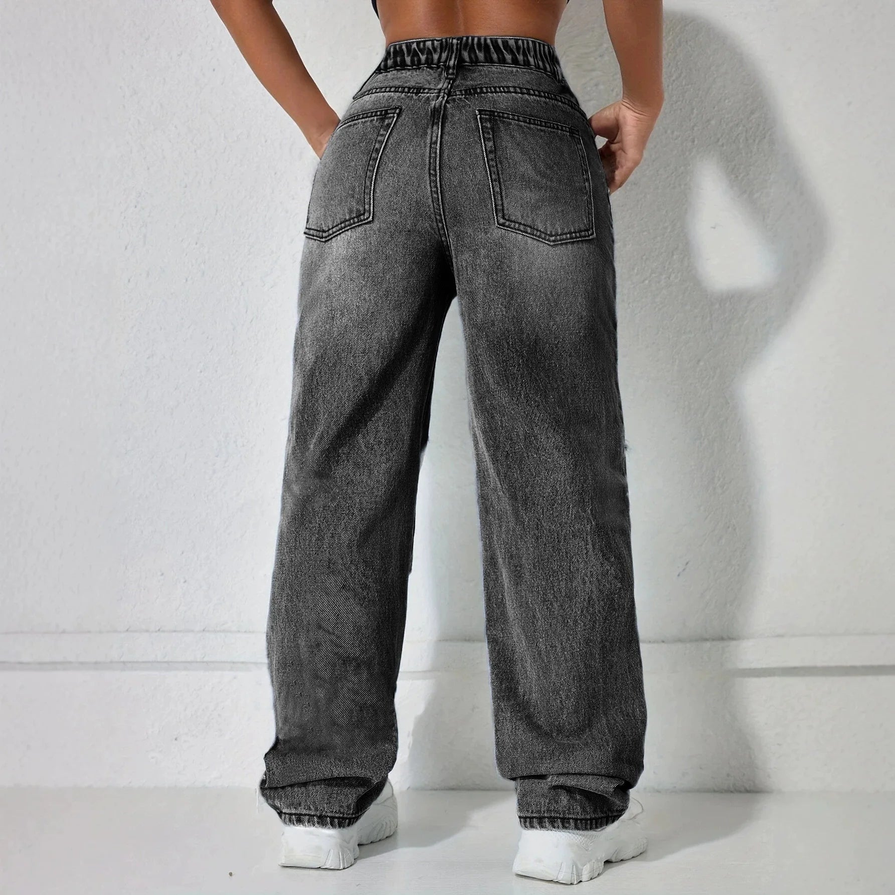 High Waist Wide Leg Denim Pants for Women Casual Summer