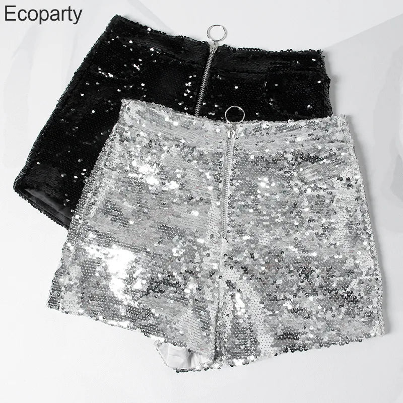 High Waist Sequin Shorts for Women by MALEY LifeStyle
