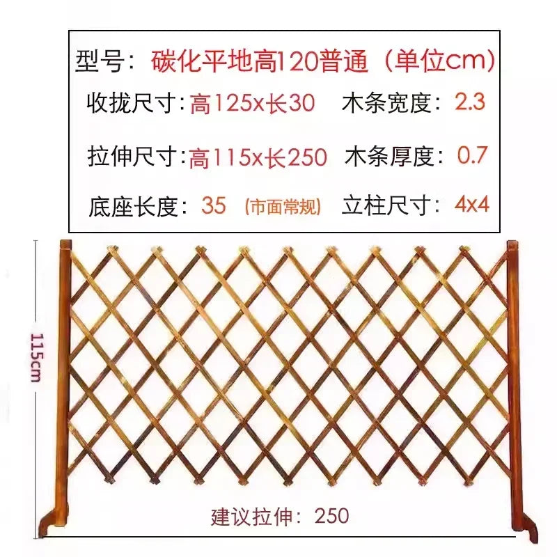 Expandable Spruce Wood Fence Indoor Outdoor Pet Barrier Garden Divider