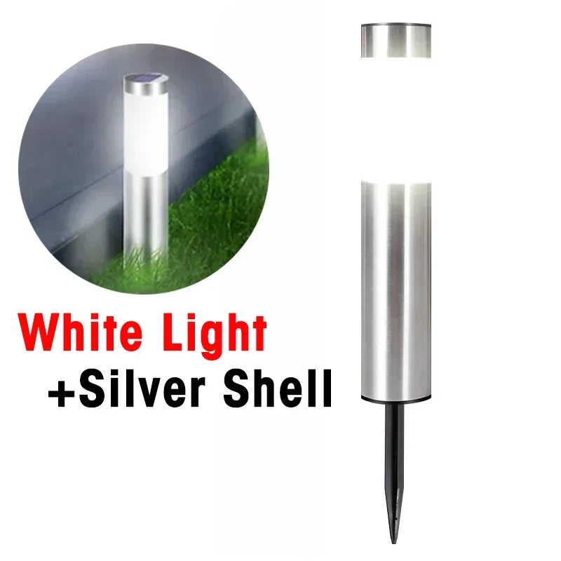 Solar Powered Garden Lights Contemporary Stainless Steel Design