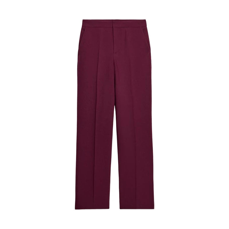 Chin.Sweety Women's Feather Blazer Pants Set for Office Wear