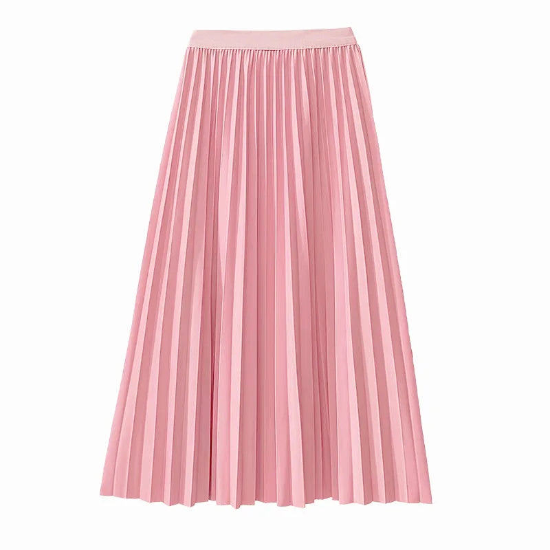 Girls White A-Line Pleated Skirt for Summer School Wear