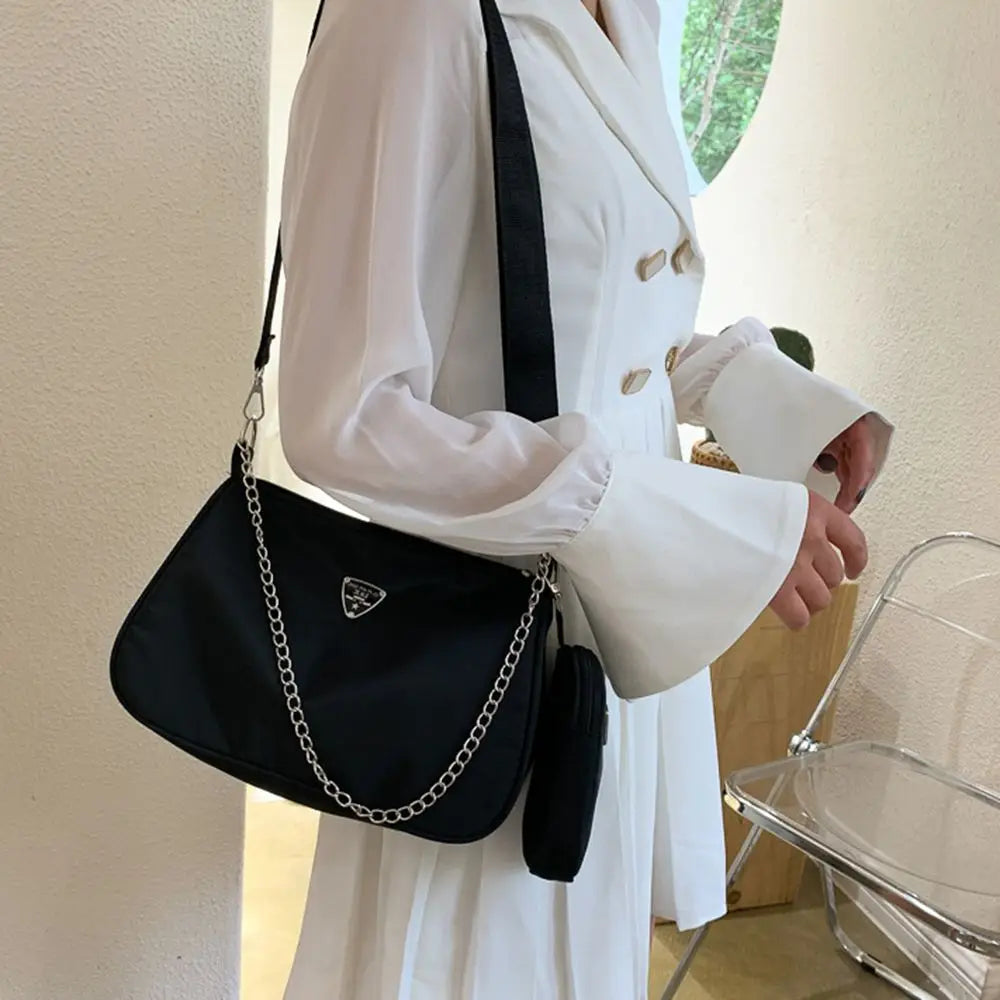 Nylon Handbag Set for Women - Casual Crossbody and Shoulder Bags