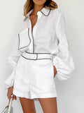Cotton Linen Women's Two-Piece Set for Spring and Summer