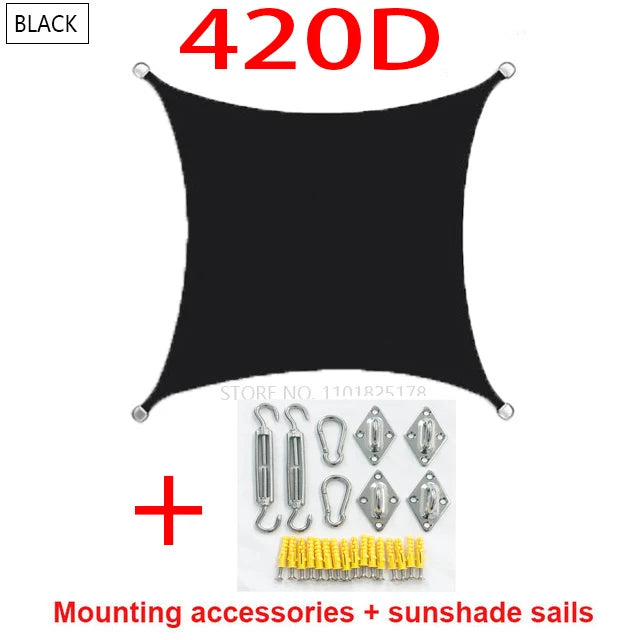 Waterproof Oxford Shade Sail for Outdoor Use, 5x4m