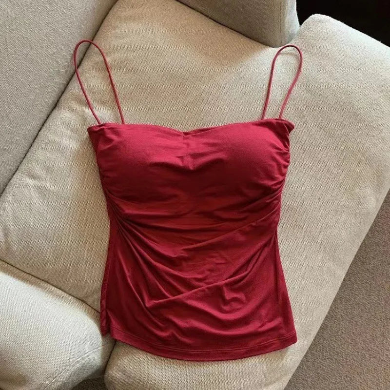 Women's Casual Summer Tank Top with Built-In Bra