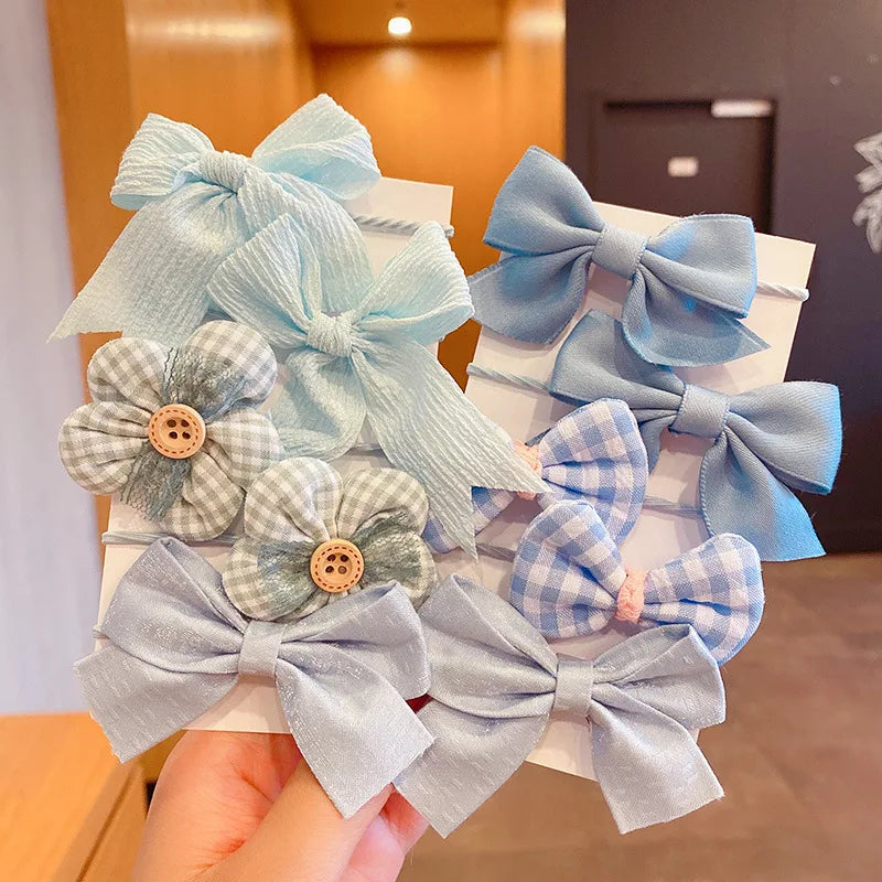 Aesthetic Hair Scrunchies for Girls - 10pcs Canvas Headbands
