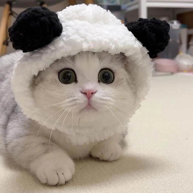 Soft Plush Headwear for Cats and Small Dogs