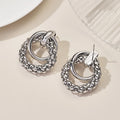Trendy Women Drop Earrings Big Shiny Round Metal Design