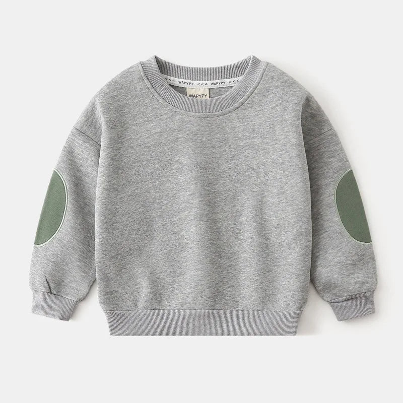 Casual Boys Patchwork Pullover Sweatshirt for Toddlers
