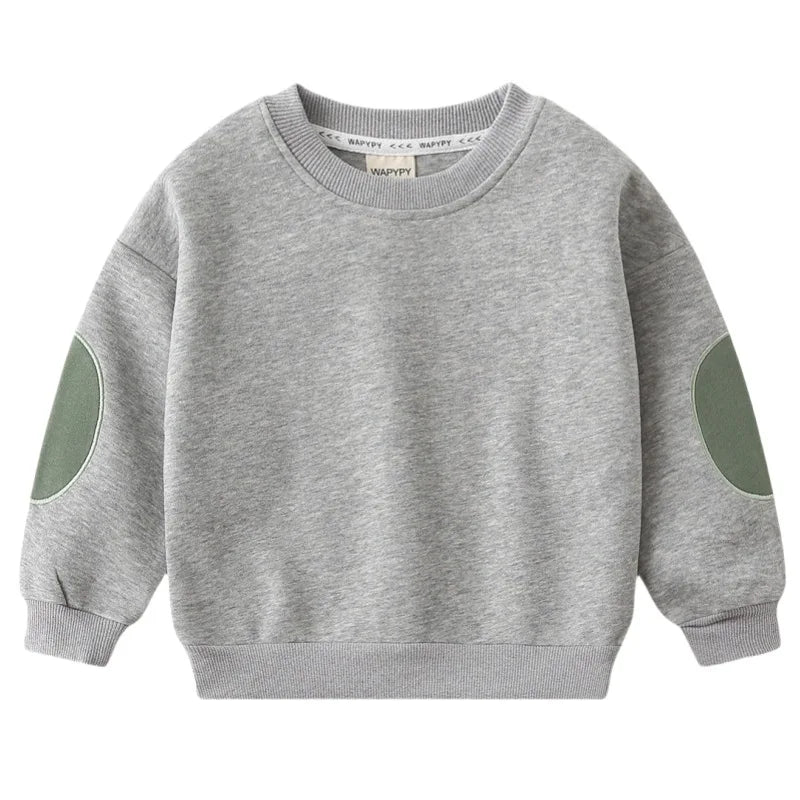 Casual Boys Patchwork Pullover Sweatshirt for Toddlers