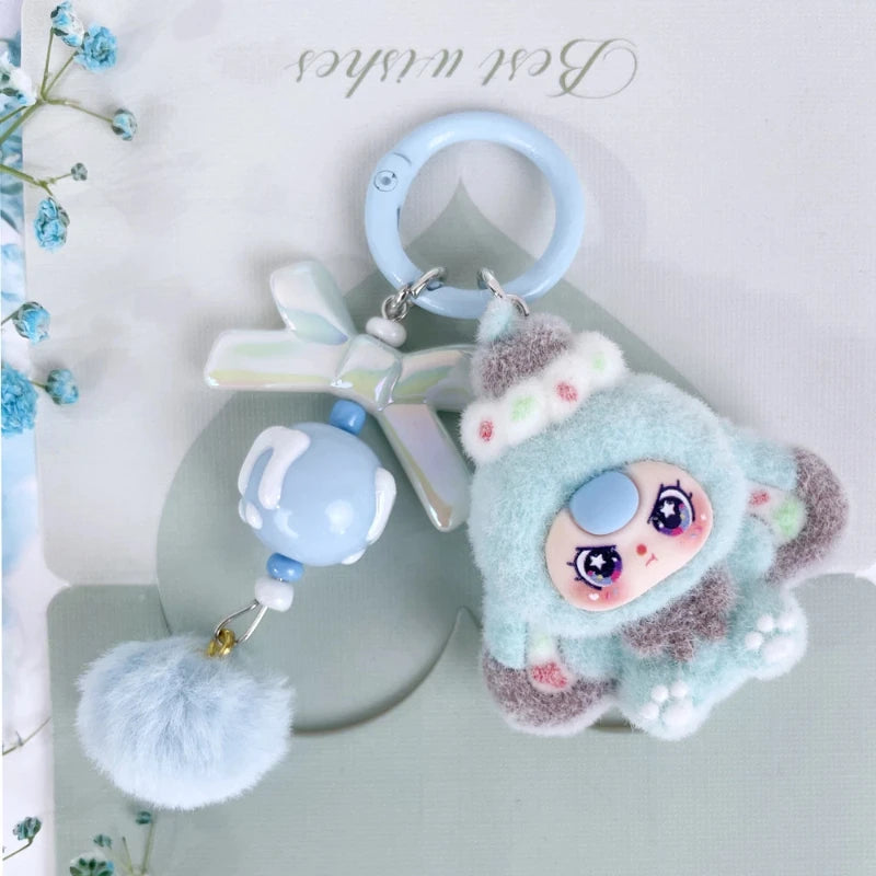 Cute Baby Doll Keychains for Kids Flocking Keyring Accessories