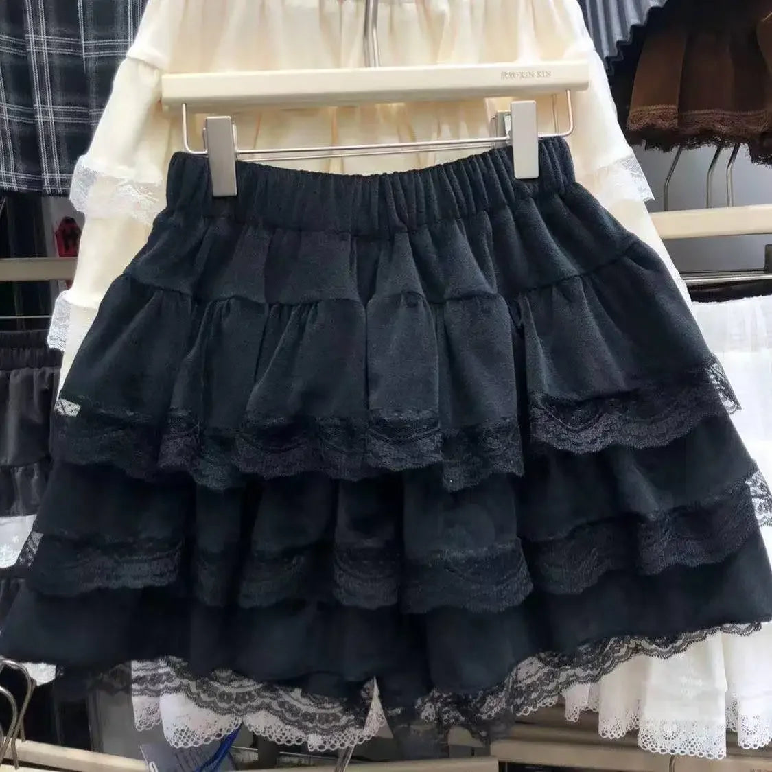Japanese Y2k Ruffled Plaid Skirt for Women in Casual Style