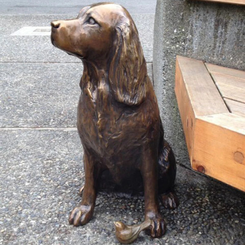Realistic Springer Spaniel Dog Statue for Garden Decor