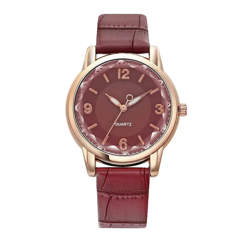 Luxury Women's Quartz Leather Watch with Alloy Case