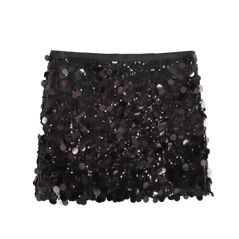 Bodycon Sequin Skirt for Women High Waist Mini Style