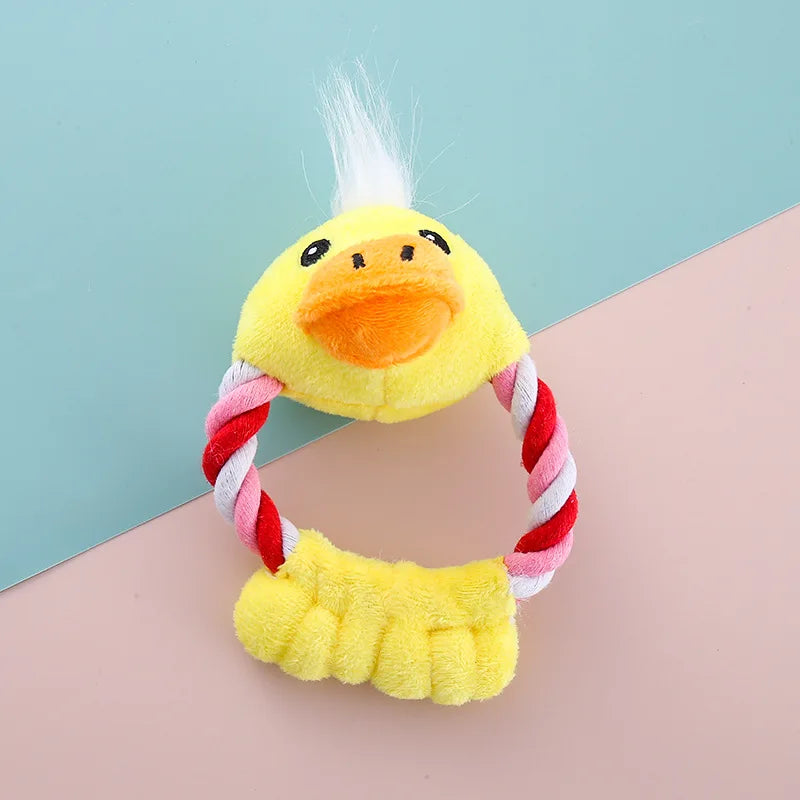 Soft Fleece Plush Toys for Dogs and Cats with Cotton Rope