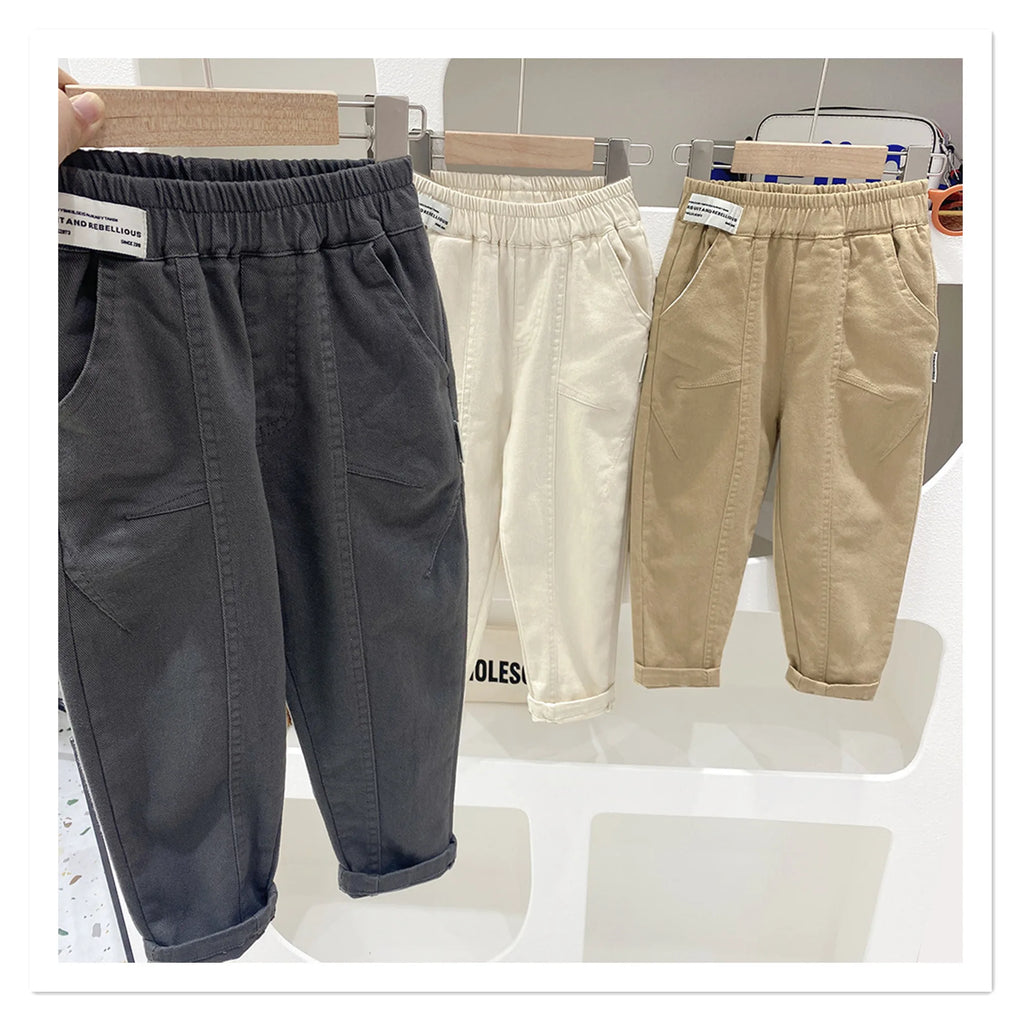 Boys' Casual Cargo Pants for Spring and Autumn Wear