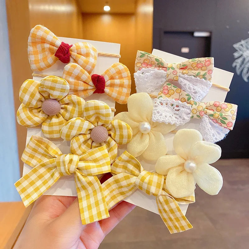 Aesthetic Hair Scrunchies for Girls - 10pcs Canvas Headbands