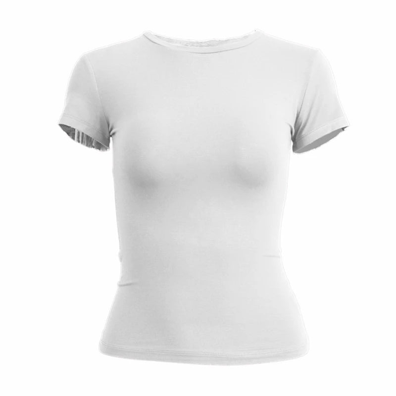 Slim Fit Women's O-Neck Polyester T-Shirt for Summer Style