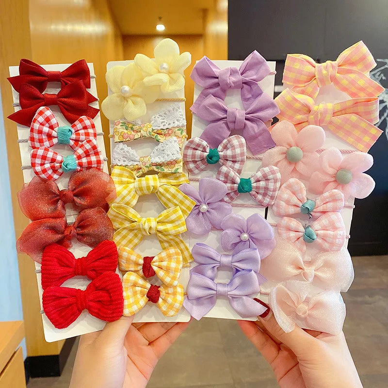 Aesthetic Hair Scrunchies for Girls - 10pcs Canvas Headbands