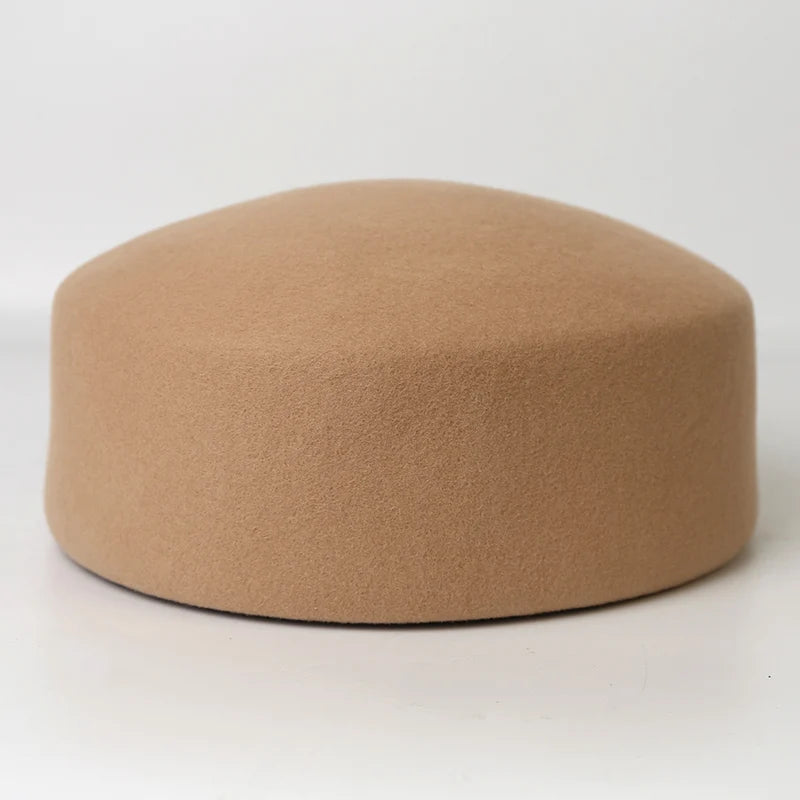 Wool Beret Hat for Women in Beige Khaki White Casual Style