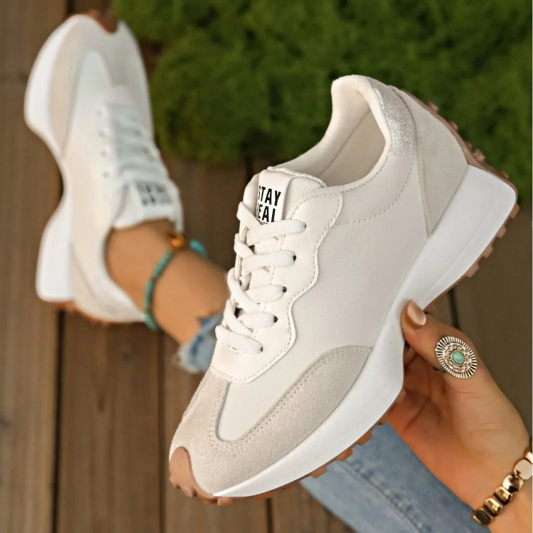 Women Lace Up Platform Sneakers for Autumn Walking