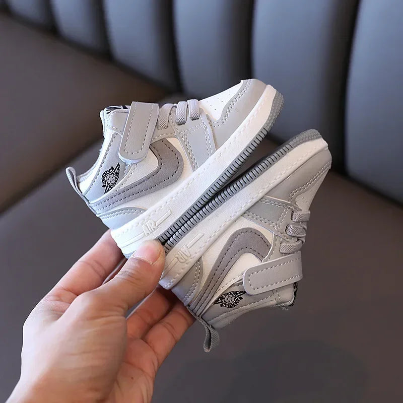 Kids Mid-Top Sneakers in Black and Gray for Children
