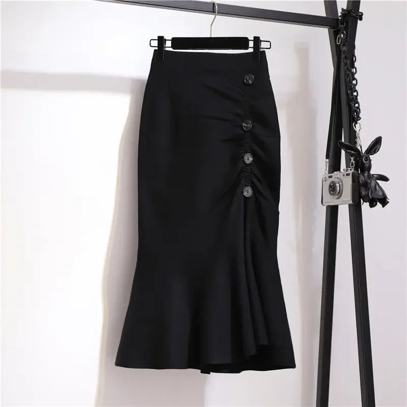 Elegant Midi Skirt for Women in Summer 2025 Korean Style