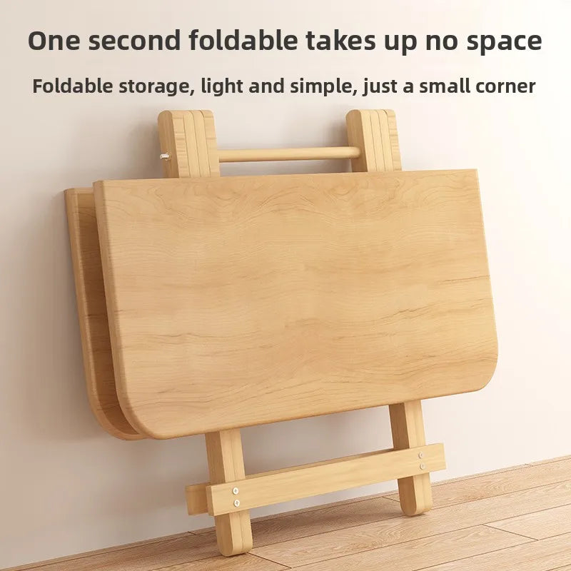 Solid Wood Foldable Dining Table for Small Spaces