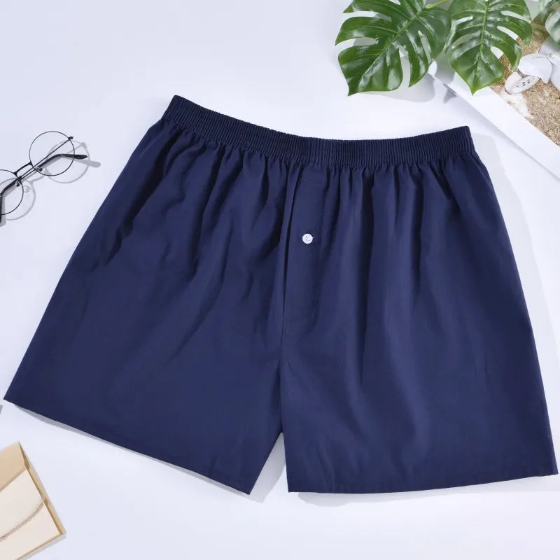 Comfortable Cotton Boxer Shorts for Men in Striped Plaid