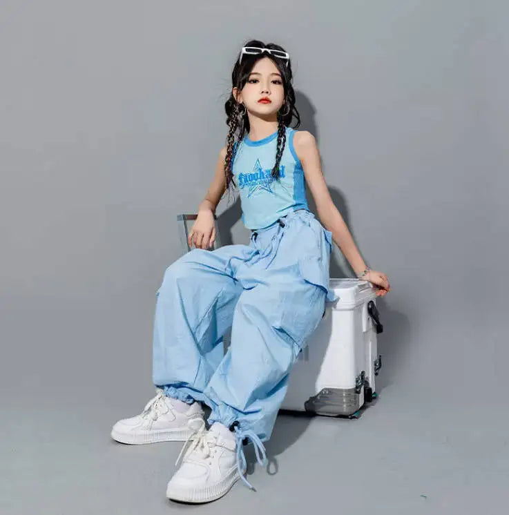 Trendy Girls Cargo Pants for Kids with Pockets 4-6Y