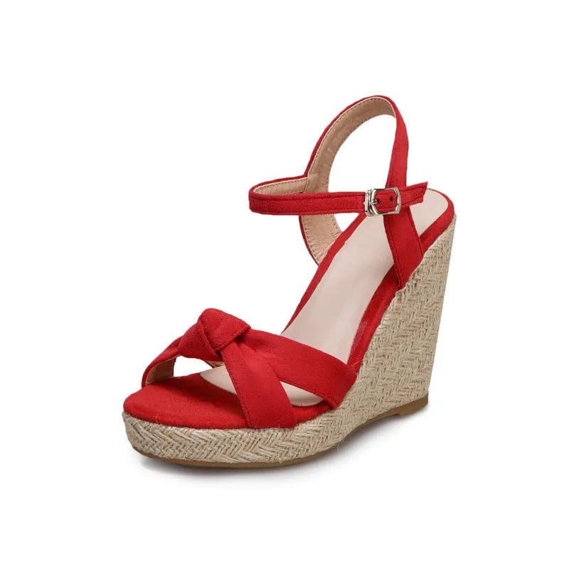 Women's Knitted Wedge Sandals in Large Sizes for Summer 2026
