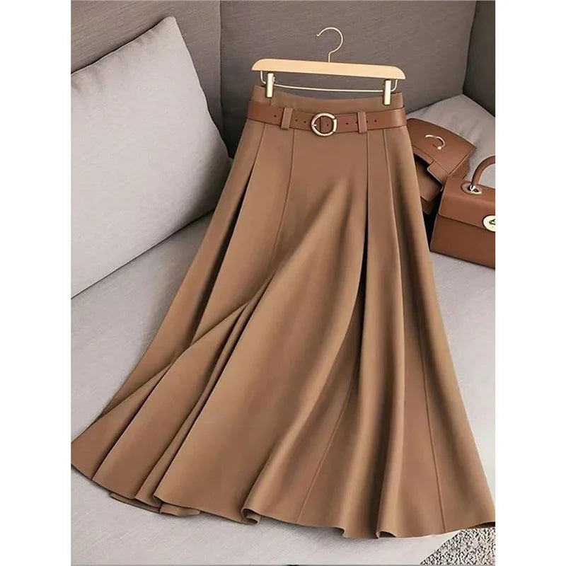 Mid-Length Pleated Skirt for Women in Polyester