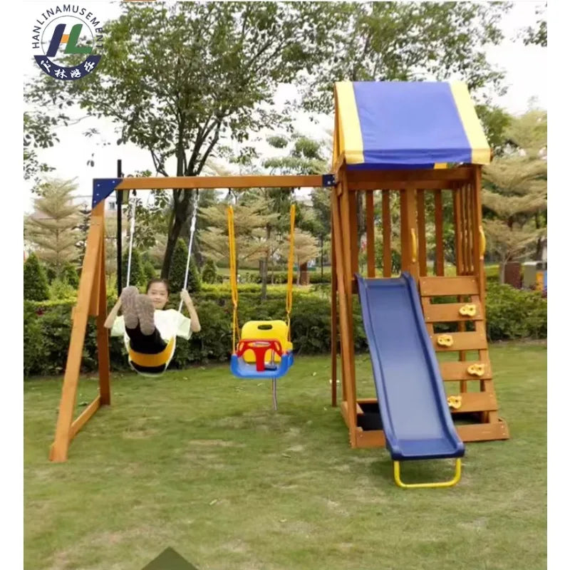 Outdoor Wooden Playhouse for Kids by Hanlin