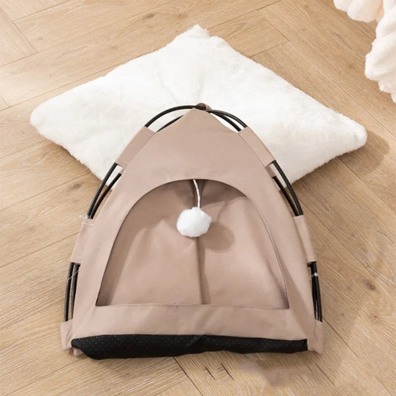 Outdoor-Style Semi-Enclosed Pet Tent for Small Pets