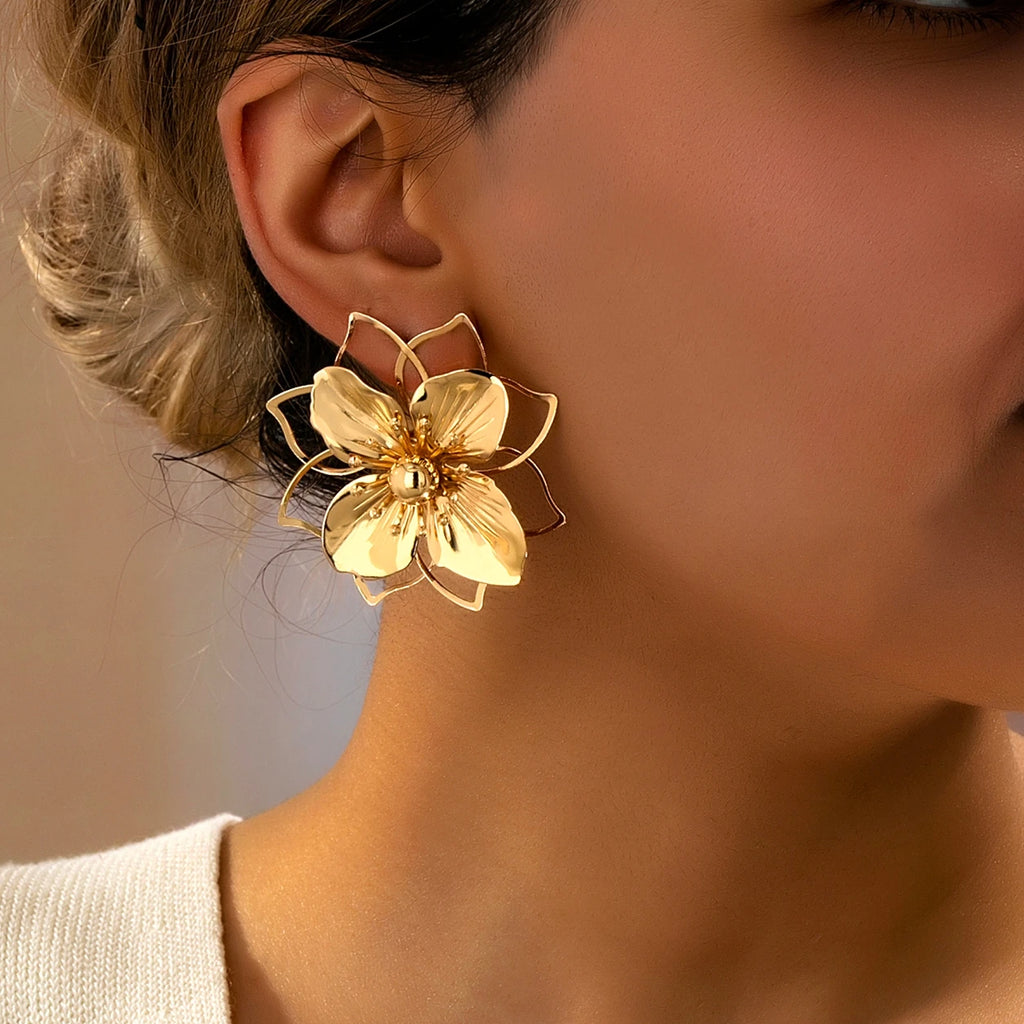 Cute Romantic Metal Stud Earrings for Women