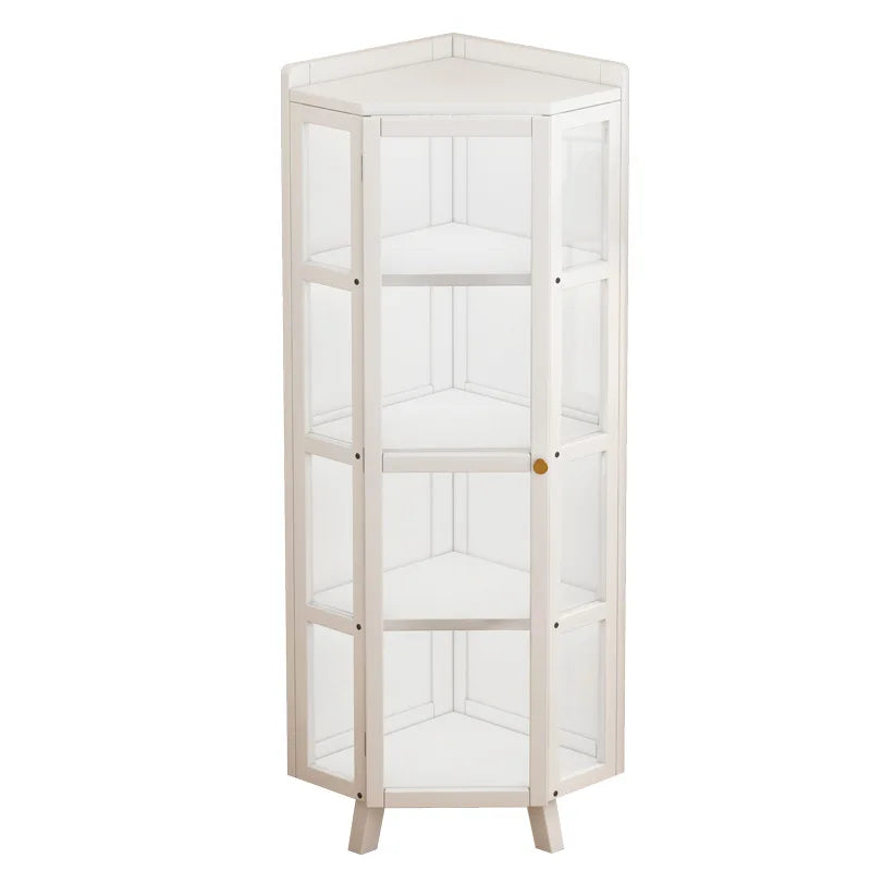 Modern Bamboo Corner Cabinet for Living Room Storage