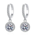 Luxury 925 Sterling Silver Moissanite Round Earrings for Women